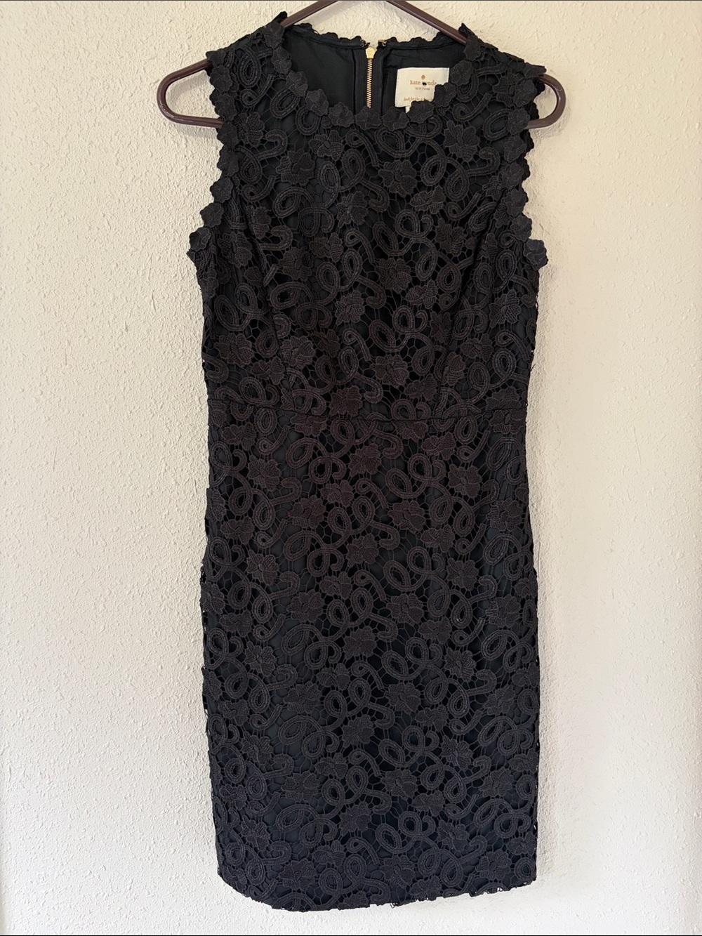 Black Lace Sheath Dress Elegant Sleeveless Cocktail Dress Kate Spade NWOT size 6